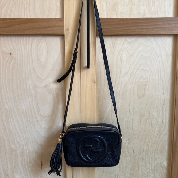 Gucci Soho Disco Black Leather Small Crossbody Bag (used) - Picture 4 of 12